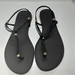 ANNE KLEIN New-York Leather Strappy Sandals Brown Color Size 8,5 Made in Brazil
